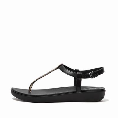 Fitflop Women's TIA Snake Print Leather Back-Strap Sandals - Black Snake, FS8651940